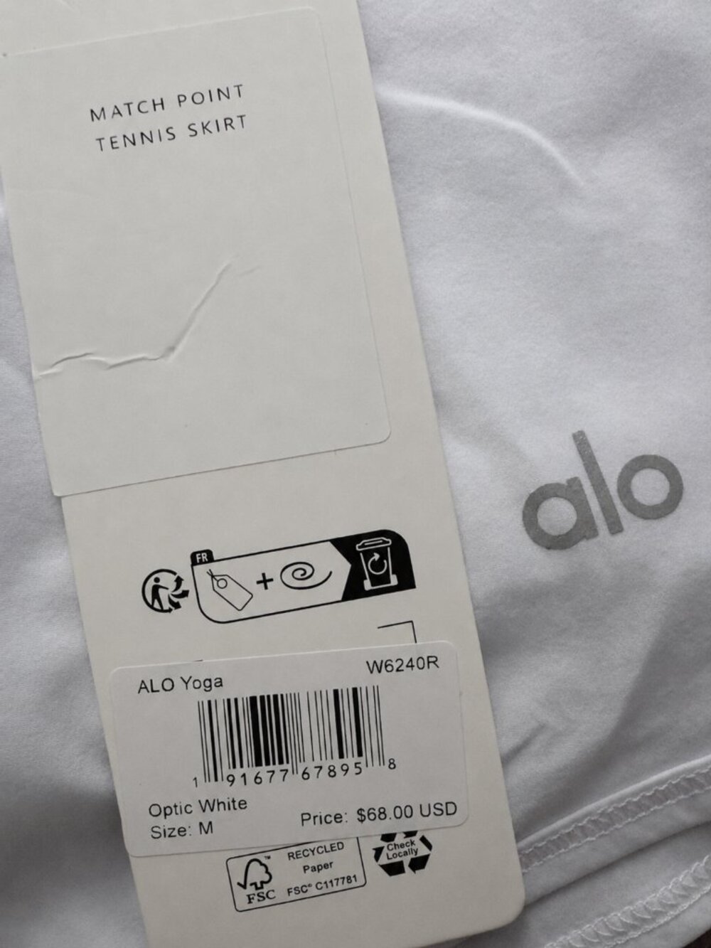 ALO Yoga Match Point Tennis Skirt & Aspire Tank Set White/Black | Size M | NWT - Picture 8 of 11